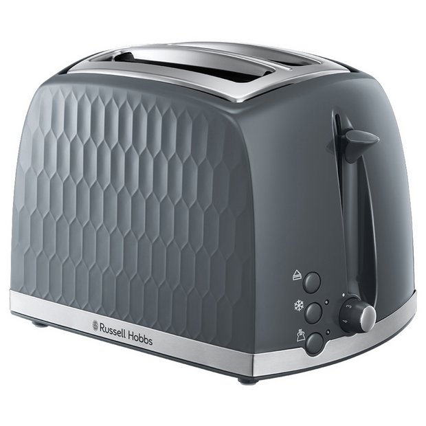 Buy Russell Hobbs Honeycomb 2 Slice Grey Plastic Toaster 26063 | Toasters | Argos