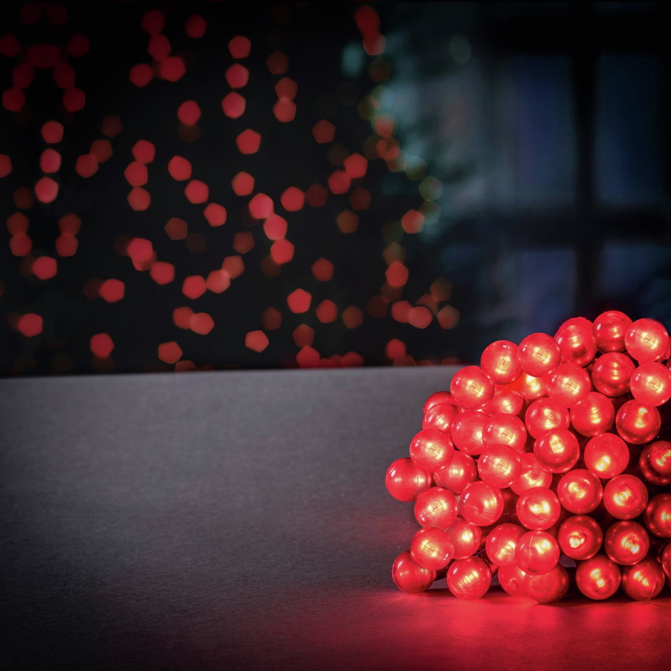 Premier Decorations 100 Red LED Christmas Pearl Berry Lights