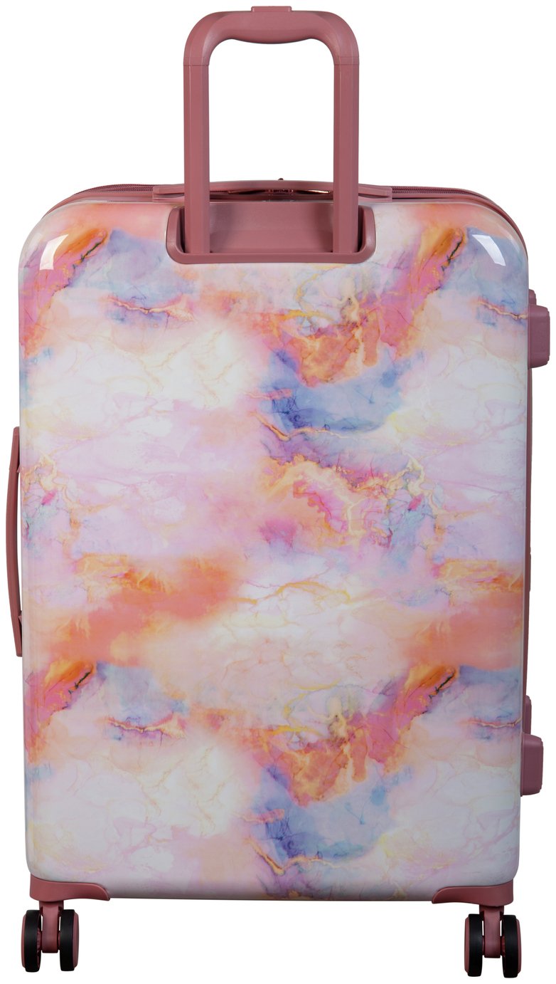 IT Hard Large Expandable 8 Wheel Suitcase - Marble Effect