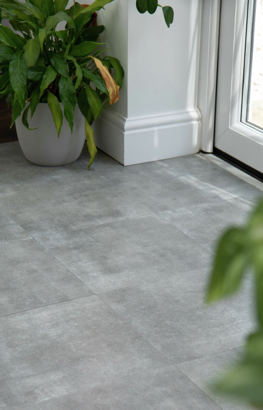 D-C-Fix Concrete Adhesive Vinyl Floor Tiles - Grey