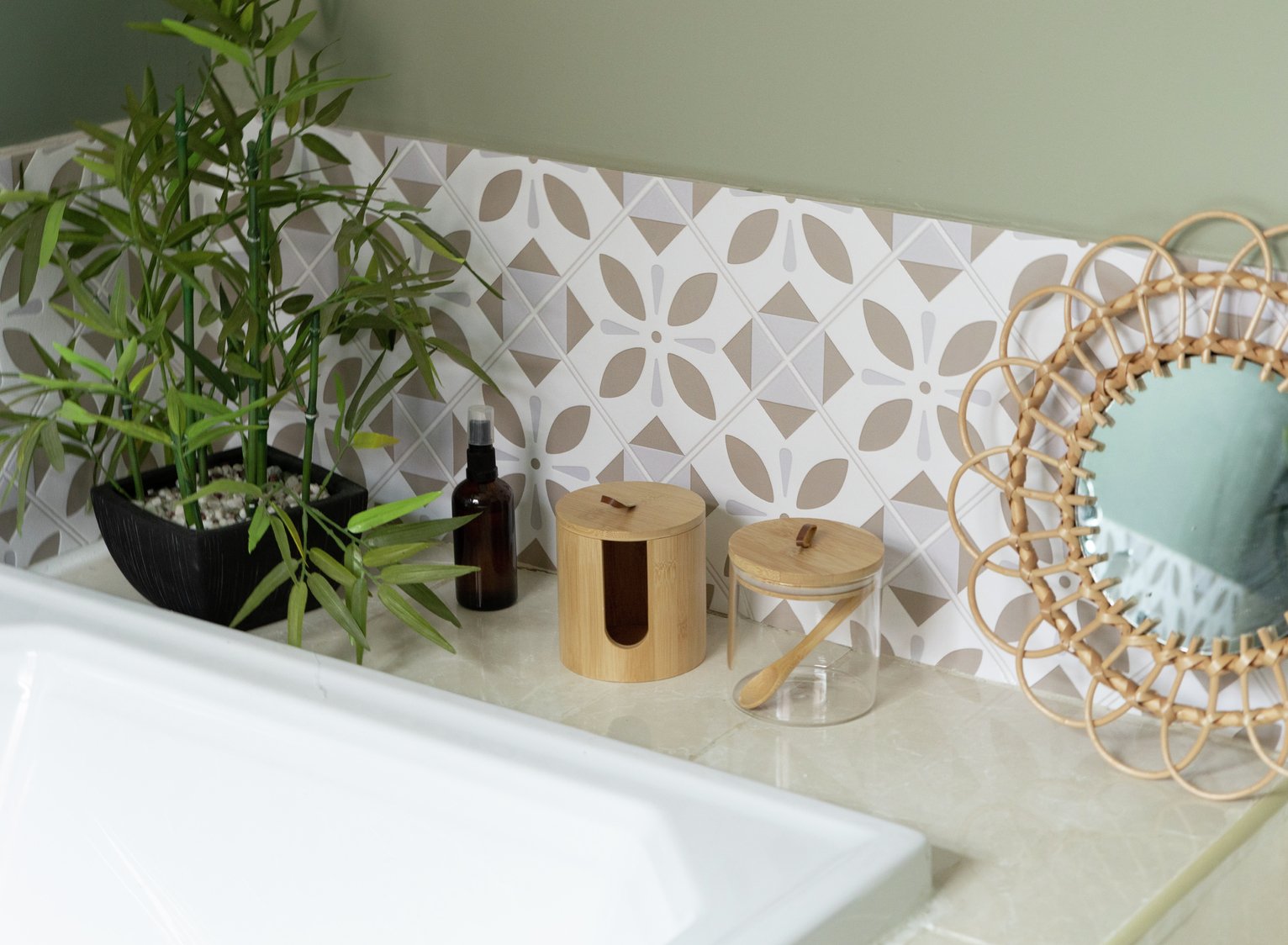 D-C-Fix Oriental Element 3D Beige Wallpaper