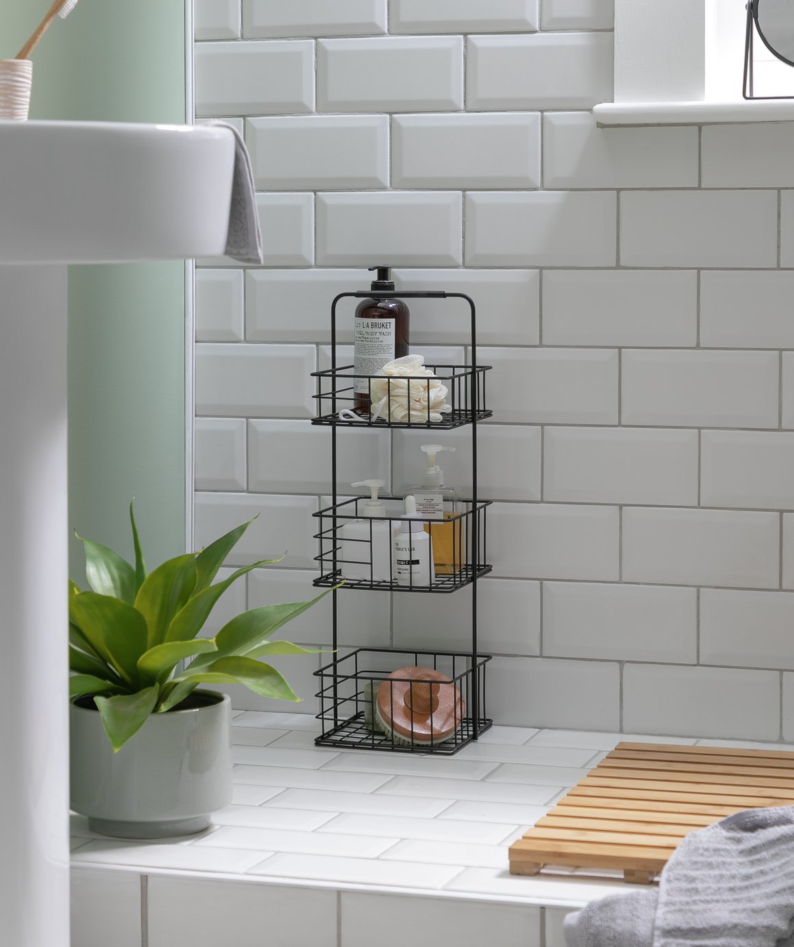 Habitat 3 Tier Wire Mesh Storage Caddy - Black