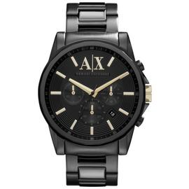 Armani Exchange Mens Chronograph Black Stainless Steel Watch
