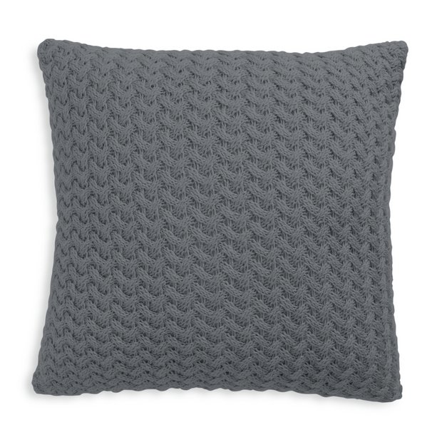 Grey 2025 knitted cushion