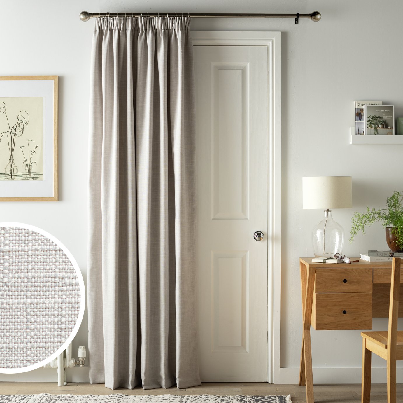 Argos Home Thermal Door Curtain - Grey - 167x213cm