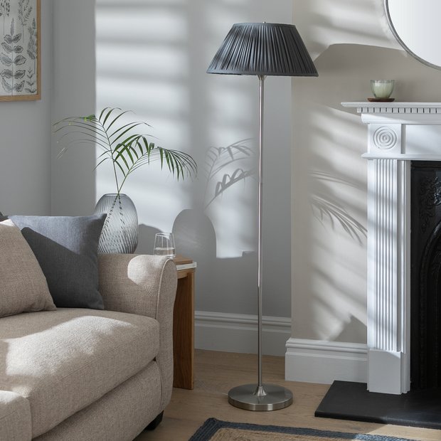 Buy Argos Home Pleated Floor Lamp Satin Nickel Floor lamps Argos