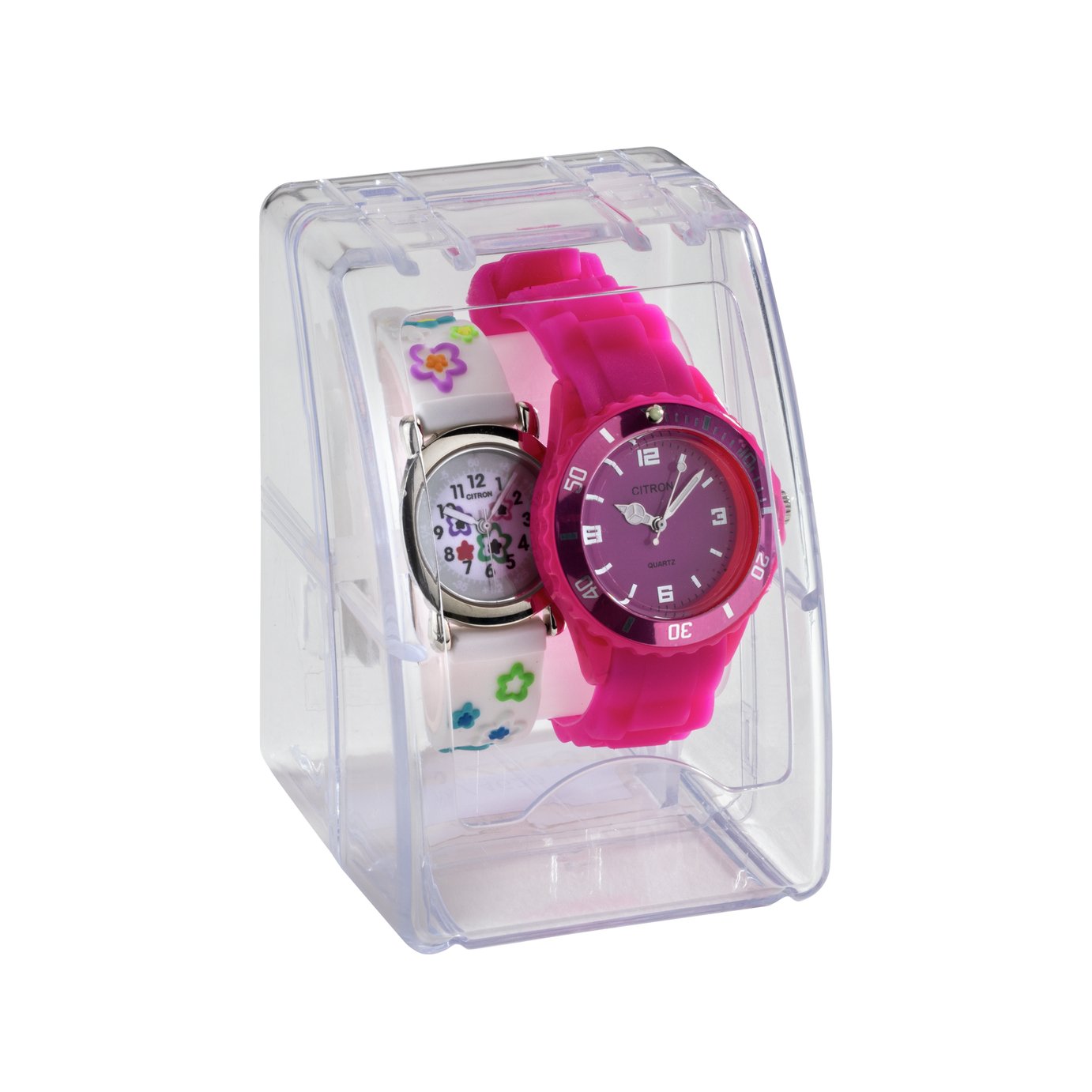 Citron Kid's Pink & White Character Strap Watch - Set Of 2
