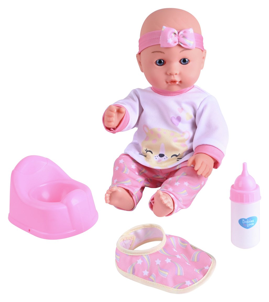 Chad Valley Babies to Love Drink & Wet Doll - 11inch/30cm
