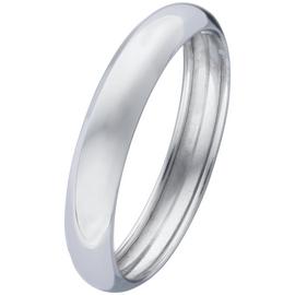 Revere 9ct White Gold Rolled Edge D-Shape Wedding Ring - 4mm