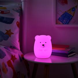 Glow Kids Bear LED Silicone Night Table Light- Multicoloured