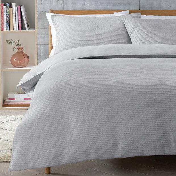 Buy Habitat Cotton Quilted Jersey Grey Bedding Set Single Duvet cover sets Argos