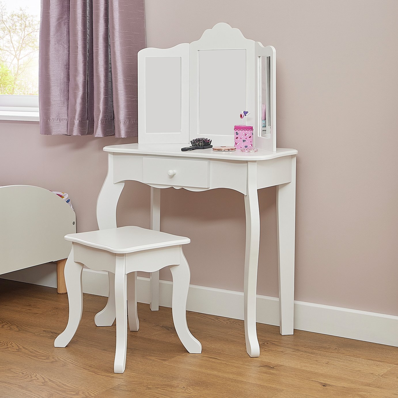Liberty House Kids Dressing Table And Stool - White