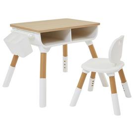 Liberty House Kids Adjustable Desk and Chair Set -Wood White