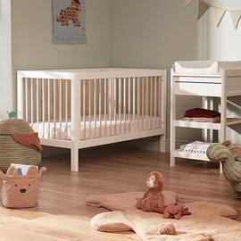 Troll Lukas 2 Piece Cot and Changing Table Nursery Set-White