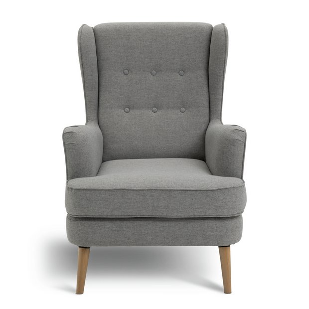 Buy Habitat Callie Self Assembly Fabric Wingback Chair Grey