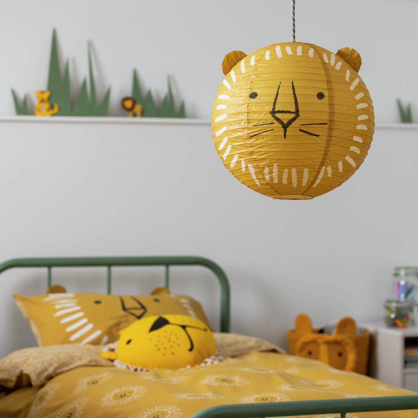 Habitat Kids Yellow Paper Lion Lampshade - 40cm