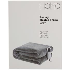 Home Grey Heated Throw 