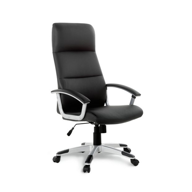 Buy Habitat Orion Faux Leather Office Chair - Black | Office chairs |  Habitat