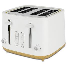 Cookworks T3225BE Scandi Style 4 Slice Toaster - White