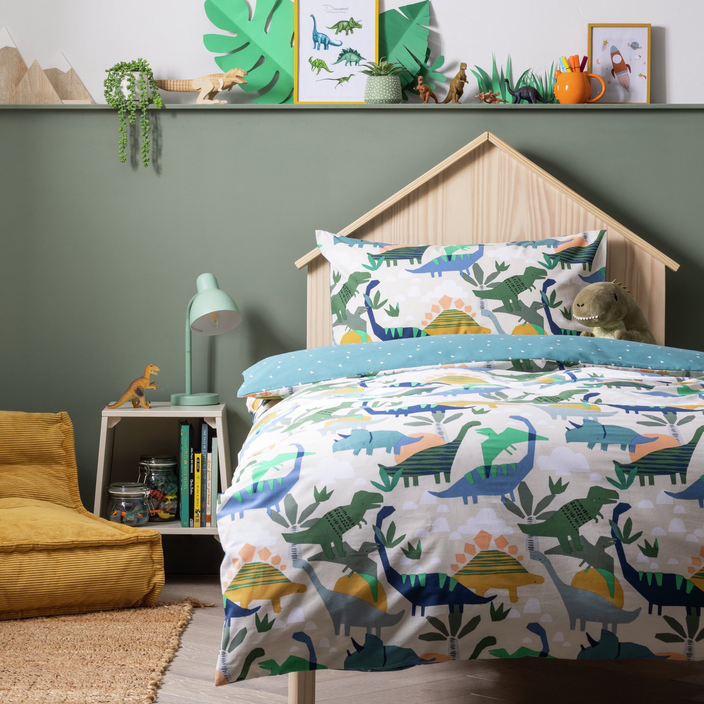 Habitat Little Dino White Kids Bedding Set