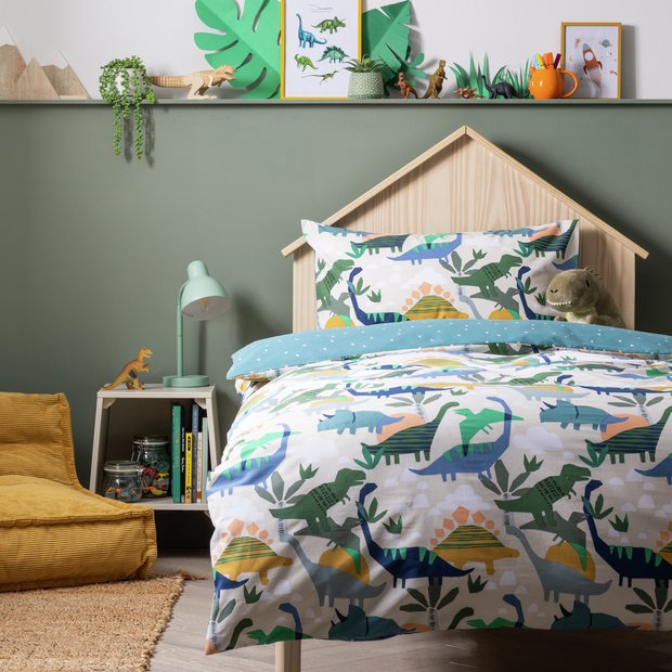 Buy Habitat Little Dino White Kids Bedding Set Toddler Kids bedding Argos