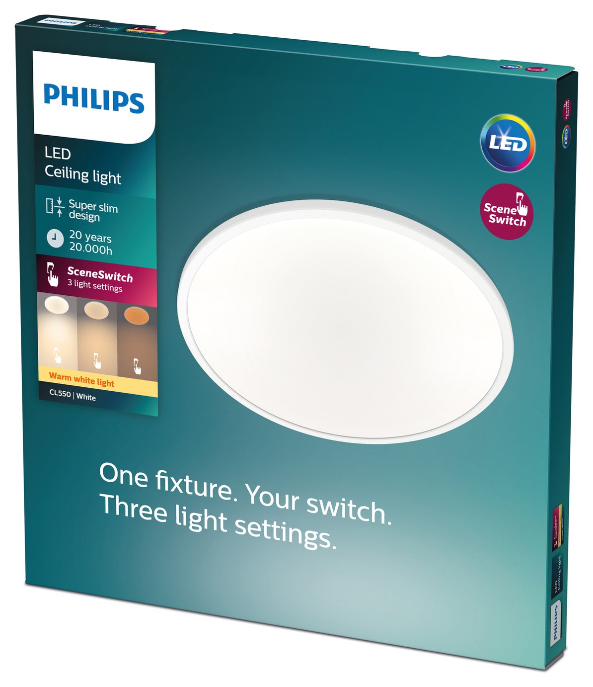 Philips Superslim Indoor Luminaire Flush Ceiling Light-White