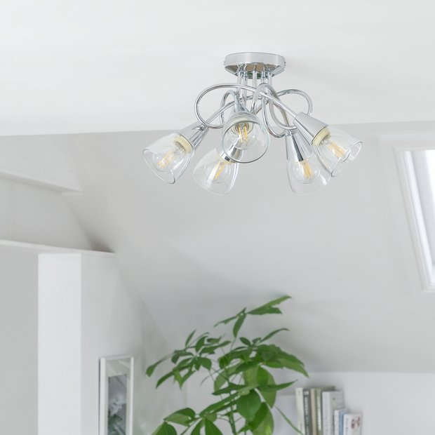 Buy Argos Home Curico 5 Light Flush Ceiling Light Chrome