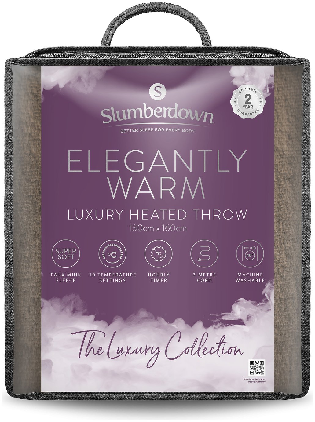Slumberdown Elegantly Warm Luxury Heated Throw - Natural