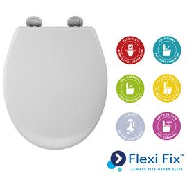 Croydex Flexi-Fix Slow Close Constance Toilet Seat - White