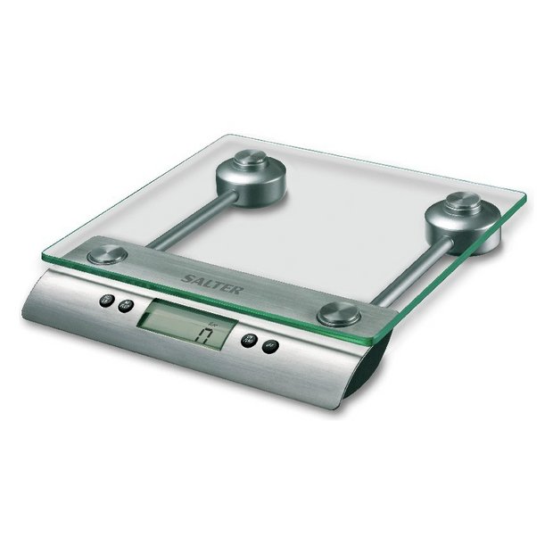 Glass Digital Kitchen Scale, Silver