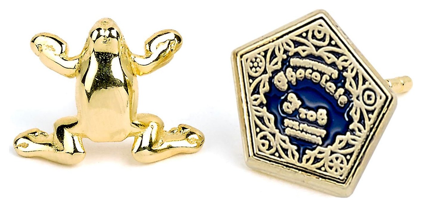 Harry Potter Gold Plated Chocolate Frog Stud Earrings