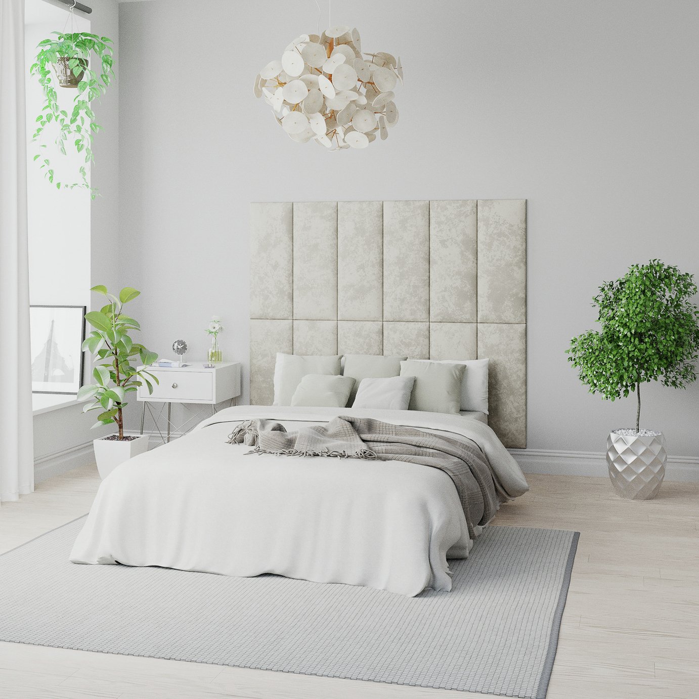 Aspire Quinn Crushed Velvet Headboard Panel – 4 Pack  