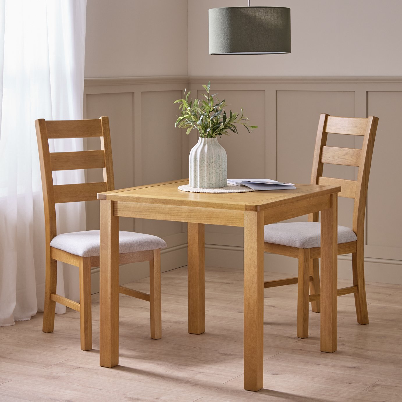 Argos Home Ashwell Oak Dining Table & 2 Oak Chairs