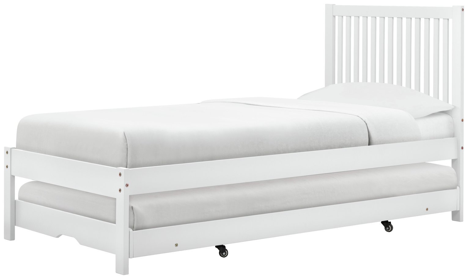 Birlea Buxton Single Bed Frame with 2 Mattresses - White