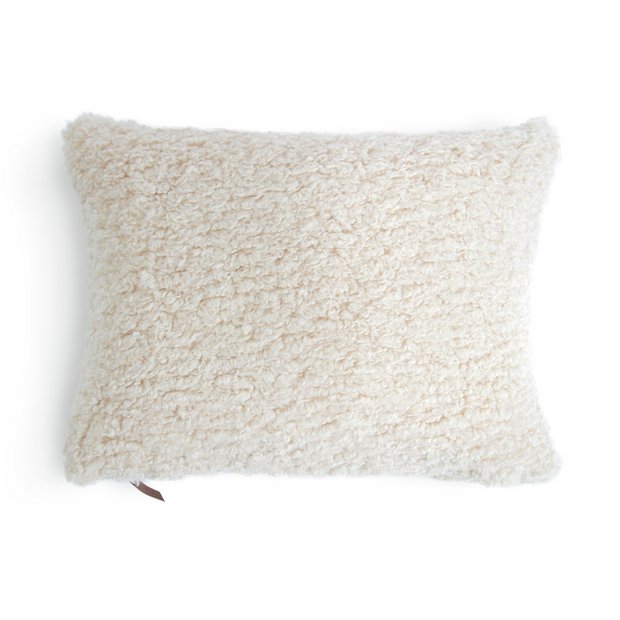Buy Habitat Faux Shearling Cushion - Oatmeal - 60X40cm | Cushions | Habitat