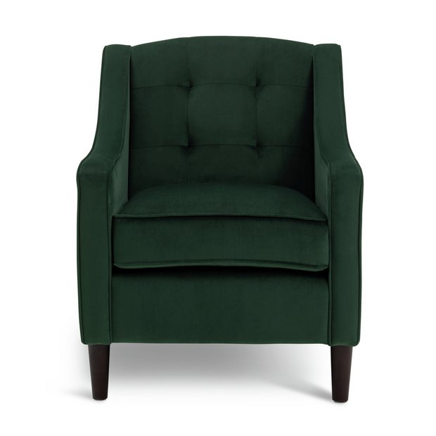 Dark green velvet online accent chair