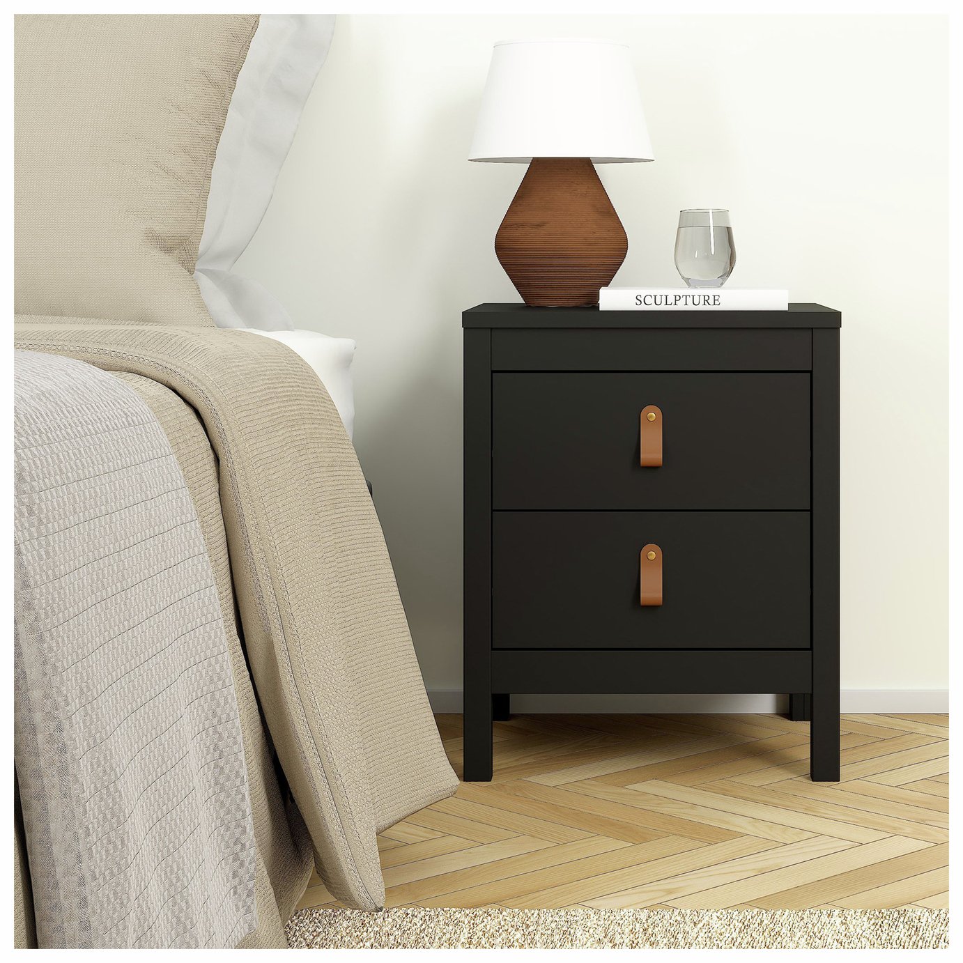 Tvilum Madrid 2 Drawer Bedside Table