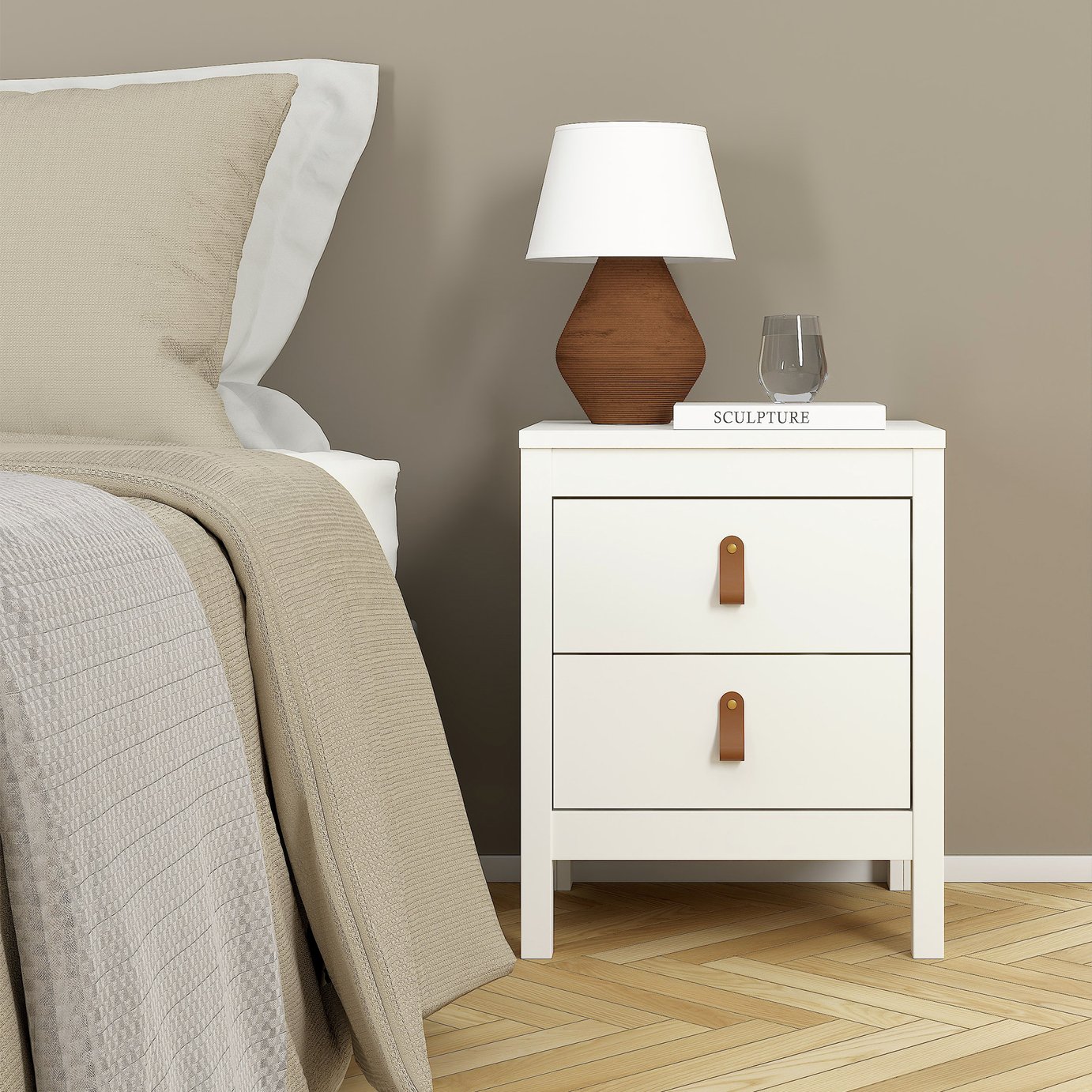 Tvilum Madrid 2 Drawer Bedside Table