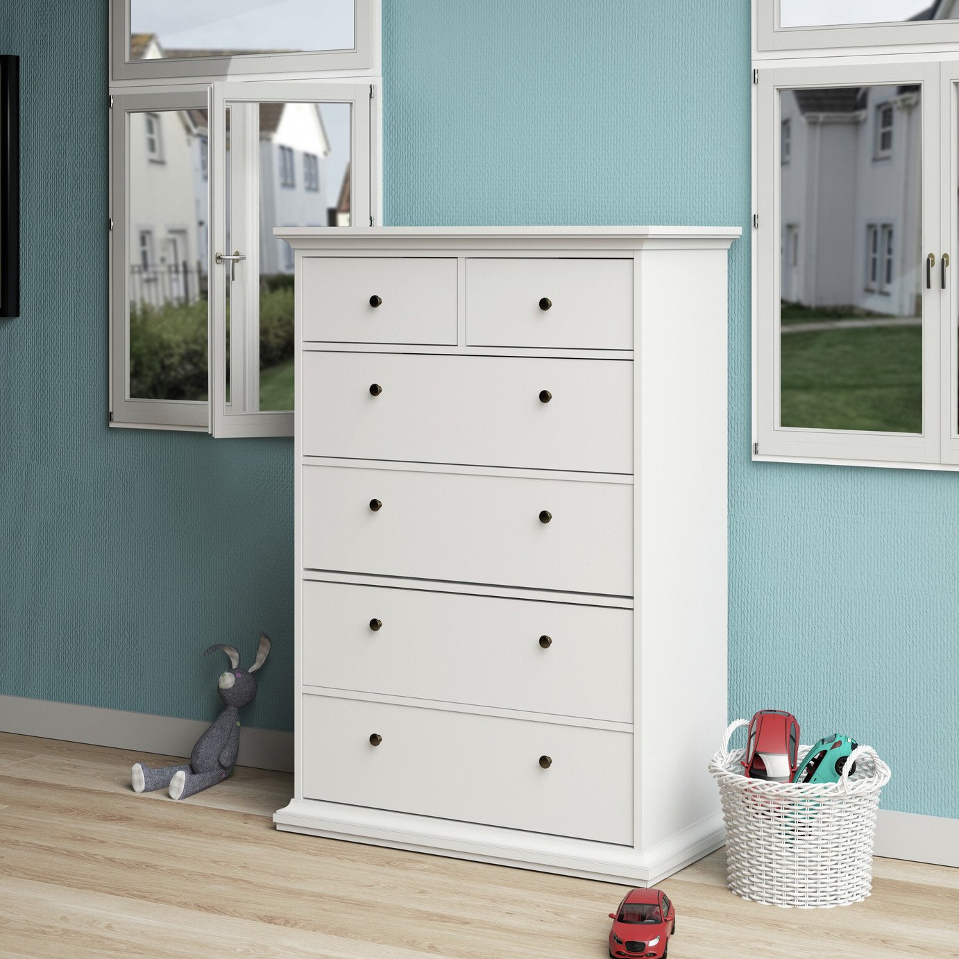 Tvilum Paris 6 Drawer Chest - White