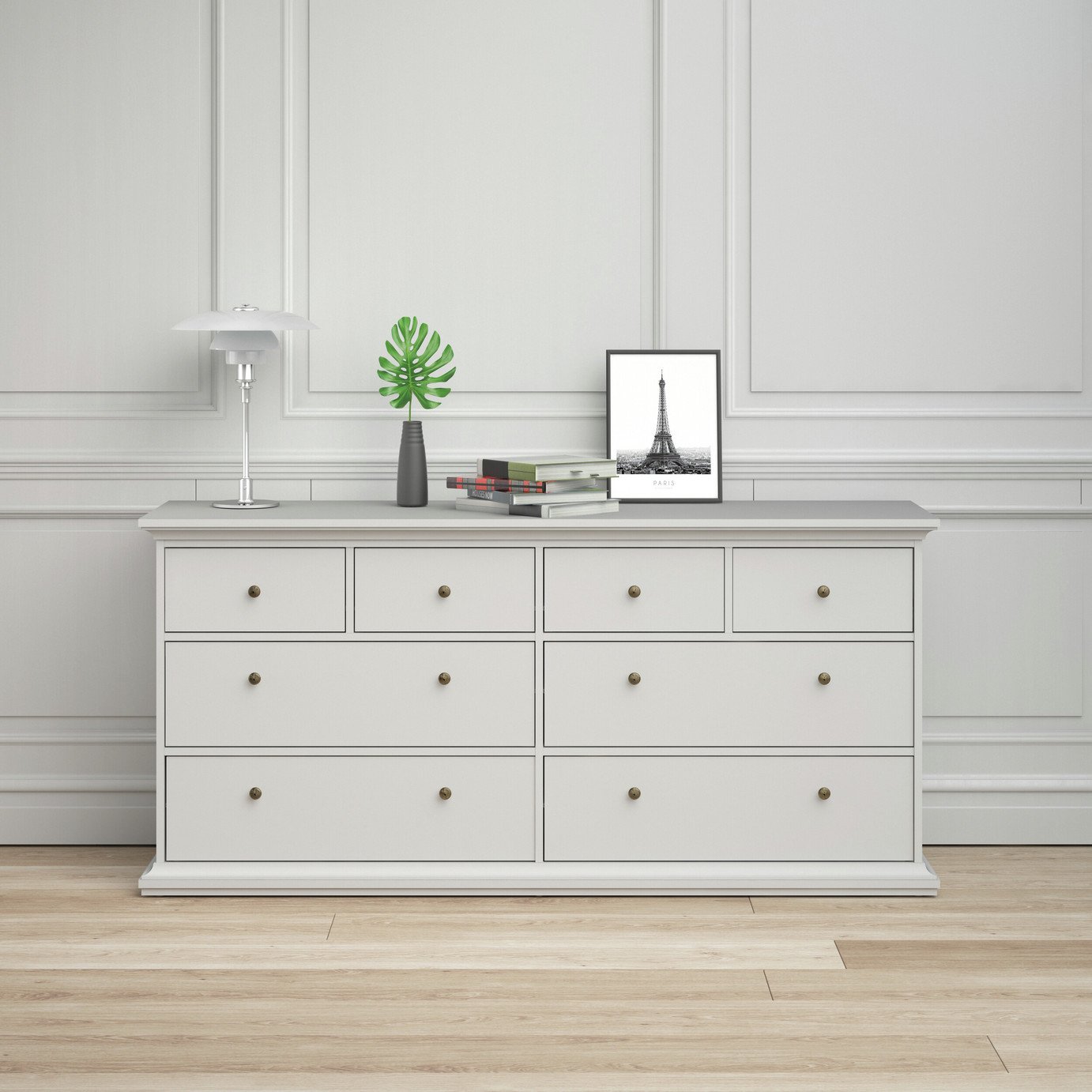Tvilum Paris 8 Drawer Chest - White