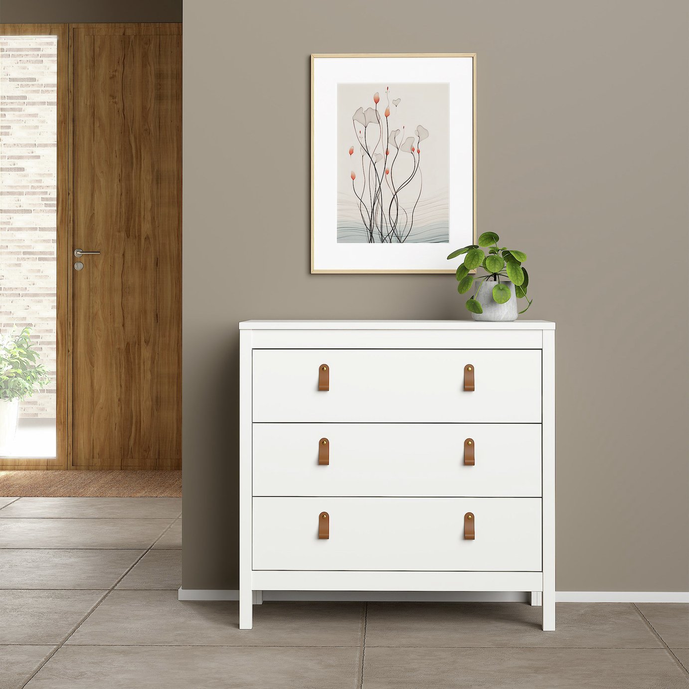 Tvilum Madrid 3 Drawer Chest - White