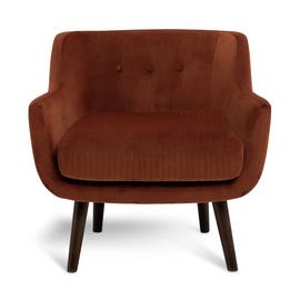 Habitat Nellie Velvet Chair - Rust Orange