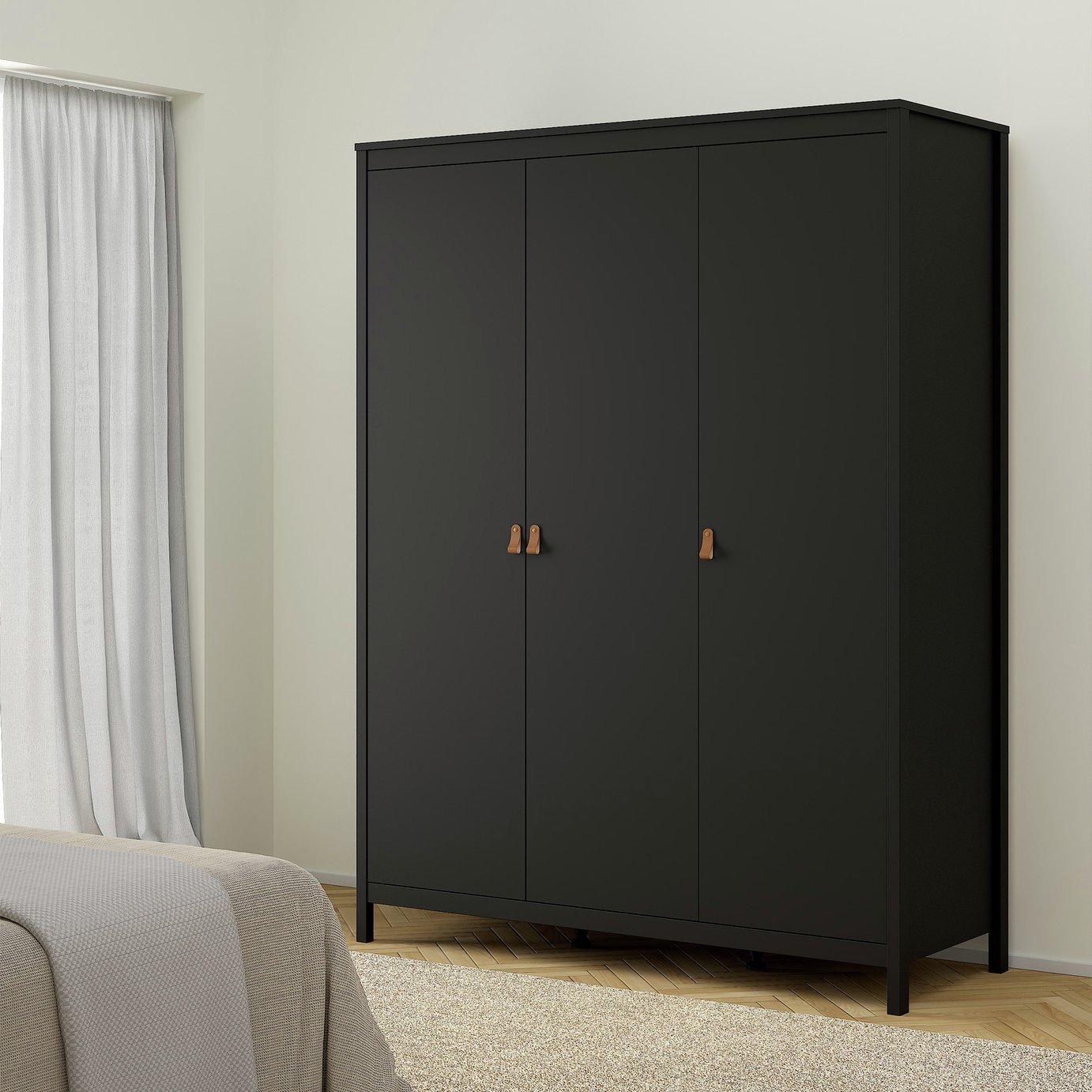 Tvilum Madrid 3 Door Wardrobe - Black