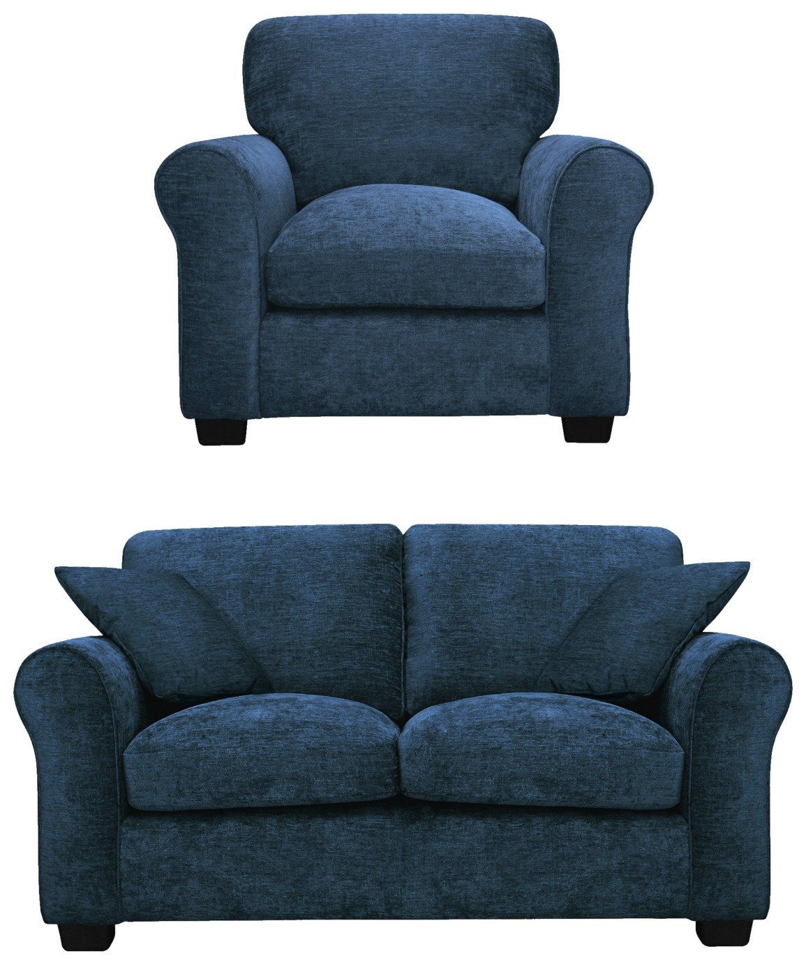 Argos Home Taylor Fabric Chair & 2 Seater Sofa - Navy
