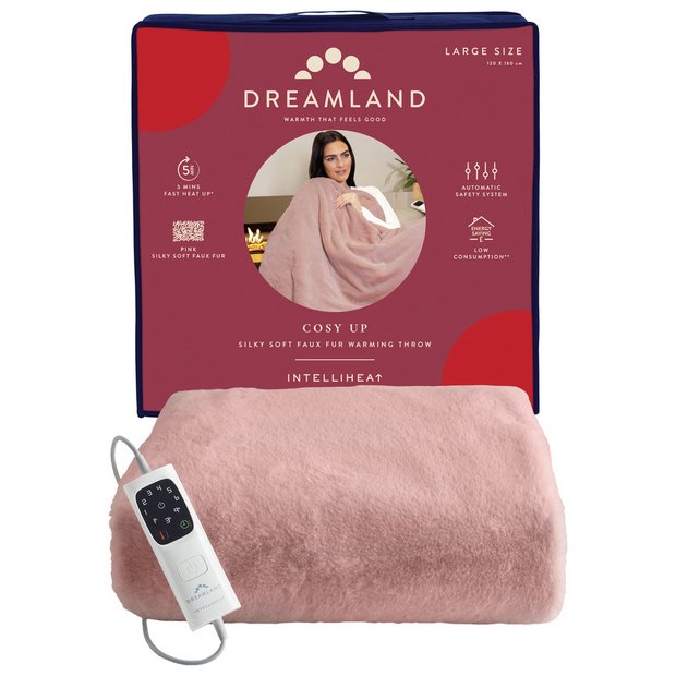 Buy Dreamland Cosy Up Intelliheat Pink Warming Throw Large Electric blankets Argos