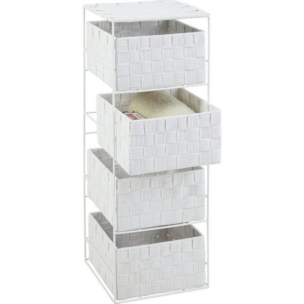 Buy Argos Home 4 Drawer Storage Unit - White | Freestanding bathroom cabinets | Argos