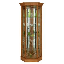 Argos Home 7 Shelf Corner Glass Display Cabinet - Light Oak