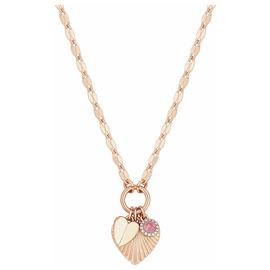 Lipsy Rose Gold Colour Crystal Heart Charm Pendant Necklace