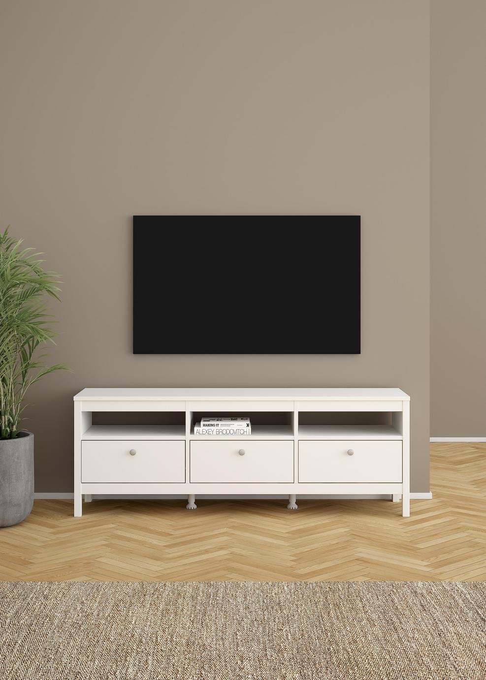 Tvilum Madrid 3 Drawer TV Unit