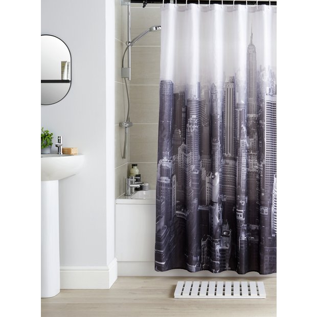 Buy Argos Home Photographic NYC Shower Curtain Black White Shower curtains Argos
